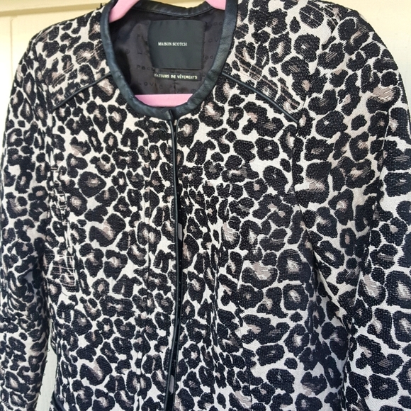 2 SCOTCH MAISON / SCOTCH & SODA LEOPARD ANIMAL PRINT SHORT JACKET - Picture 1 of 5